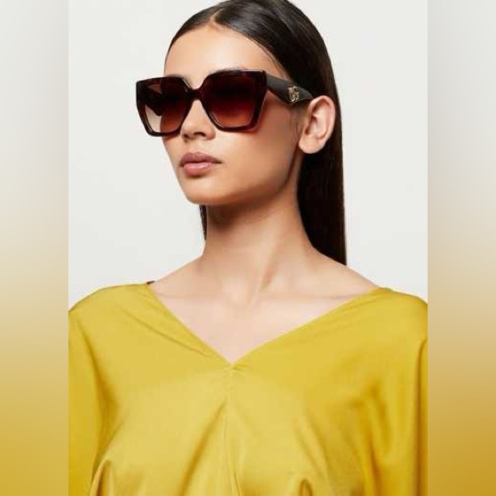 💯- New Authentic Dolce & Gabbana DG4438  Havana Gradient Brown Sunglasses